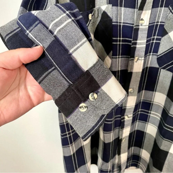 Vintage Plaid Button Down Blue - Picture 3 of 5